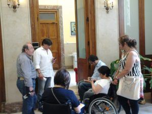 Una protesta dei disabili a Palazzo Zanca