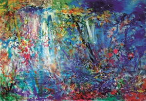 "Primavera, cascata nel bosco", quadro di Dimitri Salonia