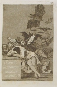 El sueño de la razón produce monstruos (acquaforte di Francisco Goya)