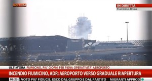 Incendio aeroporto Fiumicino 7-5-2015