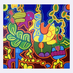 Polpy- omaggio ai muralisti Messicani -T. Modotti, F. Kahlo, D. Rivera-acrilico su miltistrato-2005 copia-1024x1024