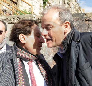 Il presidente della Regione Sicilia Rosario Crocetta con Vincenzo Franza, presidente di Caronte&Tourist 