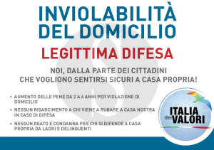 Legittima difesa, Italia dei Valori, IDV