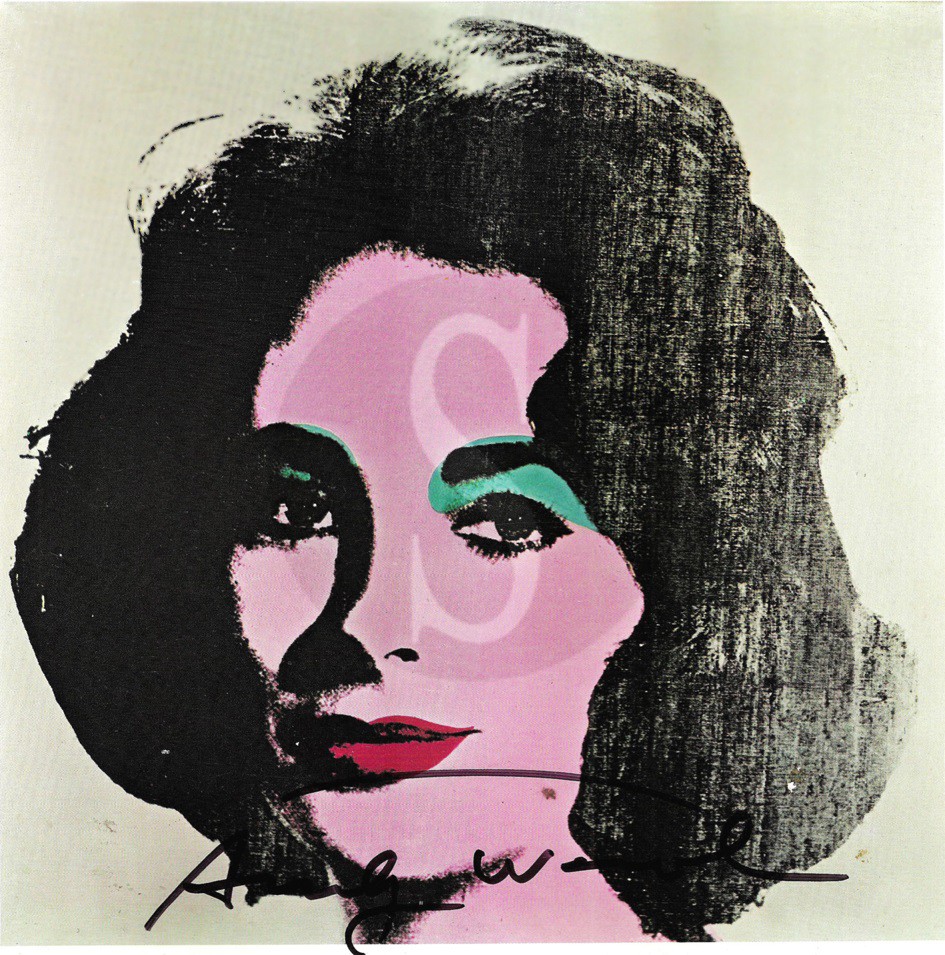 ANDY WARHOL Liz Taylor 1971 Offset firmata Edizioni Tate Gallery Londra 21x21 cm Collezione Rosini Gutman